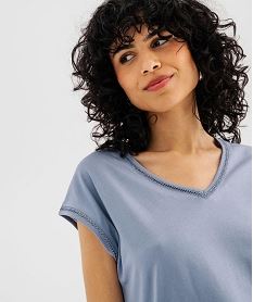 tee-shirt a manches courtes avec finitions scintillantes femme bleu t-shirts manches courtesI754001_2