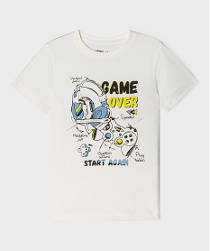 GEMO Tee-shirt manches courtes imprimé garçon blanc standard