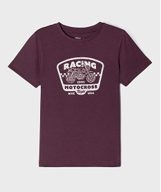 GEMO Tee-shirt manches courtes imprimé garçon Violet