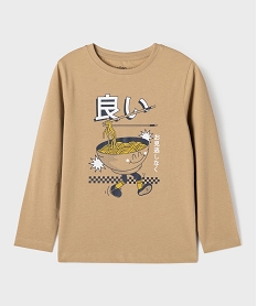 GEMO Tee-shirt manches longues avec motif sur l’avant garçon beige standard