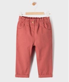 GEMO Pantalon en coton avec taille ajustable bébé fille Rose