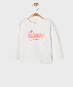 GEMO Tee-shirt manches longues imprimé bébé fille blanc standard