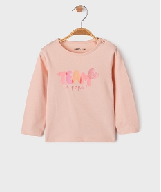 GEMO Tee-shirt manches longues imprimé bébé fille rose standard