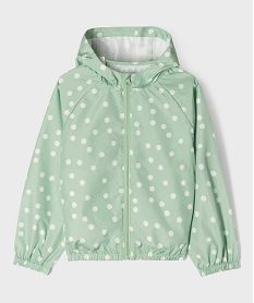 GEMO Coupe-vent à capuche déperlant facile à ranger fille vert standard