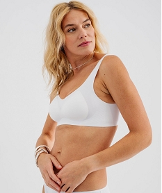 GEMO Soutien-gorge triangle en microfibre avec mousses amovibles femme[MISSING] blanc standard