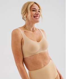 GEMO Soutien-gorge triangle en microfibre avec mousses amovibles femme[MISSING] beige standard
