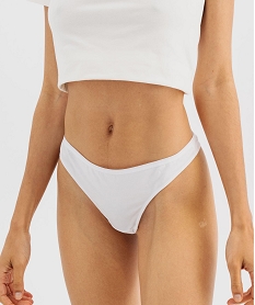 GEMO String en coton stretch uni femme (lot de 2) rose standard