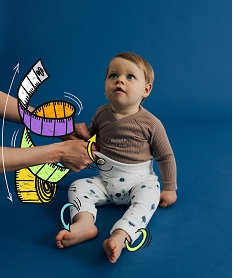 GEMO Pantalon en maille évolutif bébé garçon blanc standard