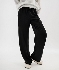 GEMO Pantalon ample en satin froissé femme noir standard