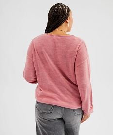 pull col v en maille fine femme grande taille rose standard pullsI788201_3