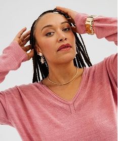 pull col v en maille fine femme grande taille rose standard pullsI788201_4