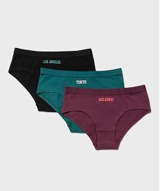 GEMO Shorty en coton stretch imprimé fille (lot de 3) Multicolore