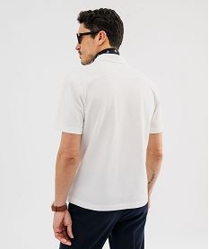 chemise manches courtes en maille piquee fluide homme blanc standard chemise manches courtesI792001_3
