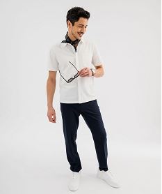 chemise manches courtes en maille piquee fluide homme blanc standard chemise manches courtesI792001_4