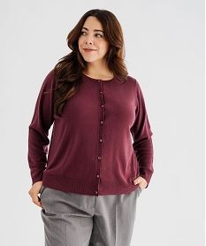 gilet a col rond en maille fine femme grande taille violet pullsI792801_2