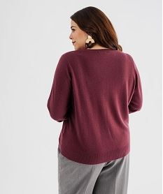 gilet a col rond en maille fine femme grande taille violet pullsI792801_3