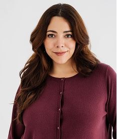 gilet a col rond en maille fine femme grande taille violet pullsI792801_4