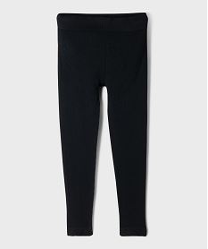 legging long en maille cotelee extensible fille noir standardI793001_3