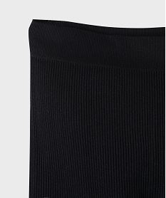 legging long en maille cotelee extensible fille noir standardI793001_4