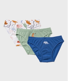 GEMO Slips en coton stretch à motifs dinosaures garçon (lot de 3) Multicolore