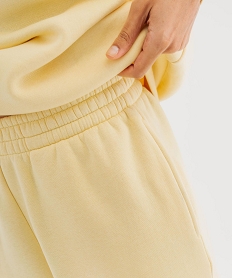 pantalon de jogging en molleton uni a taille elastiquee femme[missing] jaune standard pantalonsI795201_2