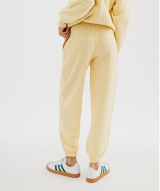 pantalon de jogging en molleton uni a taille elastiquee femme[missing] jaune standard pantalonsI795201_3