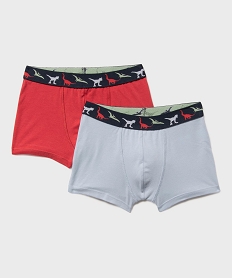 GEMO Boxers en coton stretch avec ceinture motif dinosaures garçon (lot de 2) Multicolore