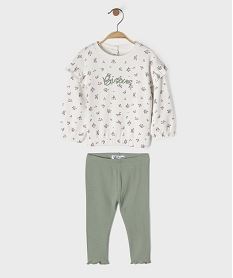 GEMO Ensemble 2 pièces sweat et legging bébé fille vert standard
