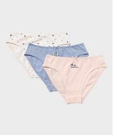 GEMO Culottes en coton stretch imprimées fille (lot de 3) Multicolore