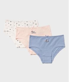 GEMO Shorties en coton stretch à motifs coeurs fille (lot de 3) Multicolore