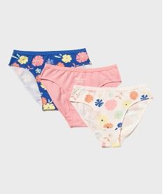 GEMO Culottes en coton stretch imprimés fille (lot de 3) Multicolore