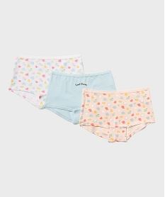 GEMO Boxers en coton stretch à motifs coeurs fille (lot de 3) Multicolore