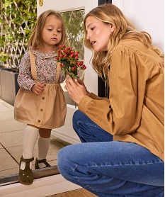 GEMO Ensemble 2 pièces bébé fille jupe à bretelles et tee-shirt - LuluCastagnette beige standard