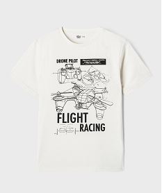GEMO Tee-shirt manches courtes avec motif streetwear garçon Beige