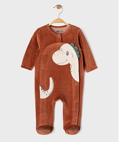 GEMO Pyjama en velours ouvert devant motif dinosaure bébé garçon marron standard