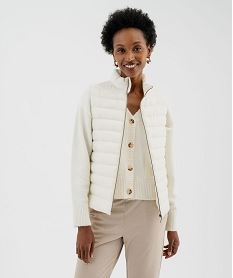 doudoune fine sans manches a col montant femme beige manteauxI808201_4