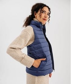 doudoune fine sans manches a col montant femme bleu vif manteauxI808401_4