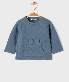 GEMO Sweat brassière fermeture sur le côté bébé garçon Bleu