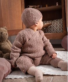GEMO Combinaison en maille torsadée bébé Brun