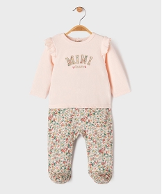 GEMO Pyjama dors-bien en velours à motifs fleuris bébé fille rose standard