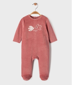 GEMO Pyjama en velours motifs oiseaux bébé fille Rose