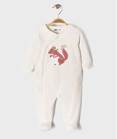 pyjama en velours ouverture devant avec motif bebe beige chineI819301_2