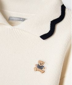 pull a col fantaisie fille - lulucastagnette beige pullsI822401_2