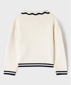 pull a col fantaisie fille - lulucastagnette beige pullsI822401_3