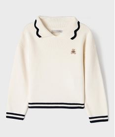 pull a col fantaisie fille - lulucastagnette beige pullsI822401_4