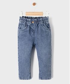 GEMO Jean délavé avec ceinture élastique bébé fille bleu standard