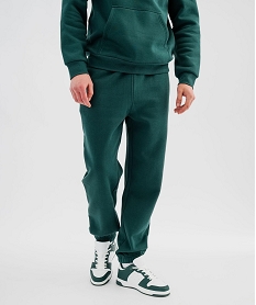 GEMO Pantalon de jogging intérieur molletonné homme vert standard