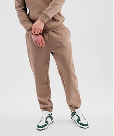 GEMO Pantalon de jogging intérieur molletonné homme Brun