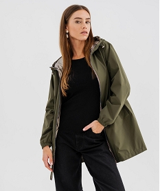 GEMO Imperméable réversible et déperlant à capuche femme kaki standard
