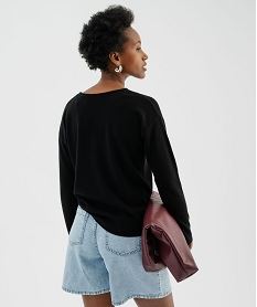 pull en maille fine a effet plastron femme noir standard pullsI833101_3